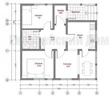 8x8 Huis 2 slaapkamer oppervlakte van 50 m2 voor een klein deel