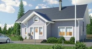 Bevoegde ontwerp van het huis met sauna in Finse stijl + tier van de tweede verdieping
