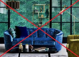 7 voorkomende fouten die in de decoratie en inrichting interieur moet worden vermeden met fluwelen thuis