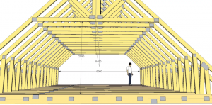 Inrichting kapspantsysteem zolder