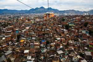 Kenmerken van de bouw van huizen in Brazilië. favela