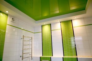 Hoe kan ik het plafond in de badkamer te versieren: moderne varianten