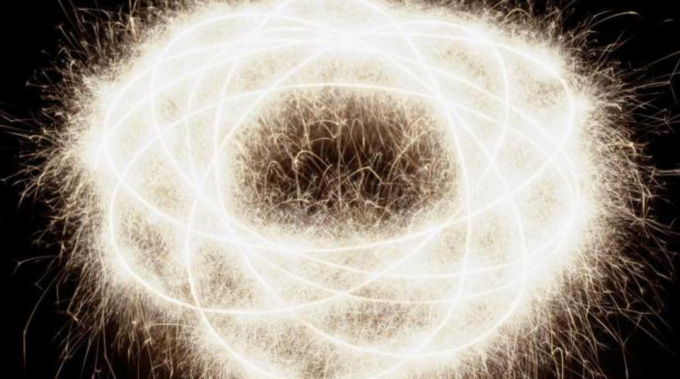 Abstract beeld van een spinning elektron