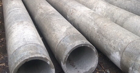 Figuur 1: Asbest-cement leidingen zonder perforatie. Sneden kan onafhankelijk worden uitgevoerd, of een analoog bereid met gaten voorbeeld