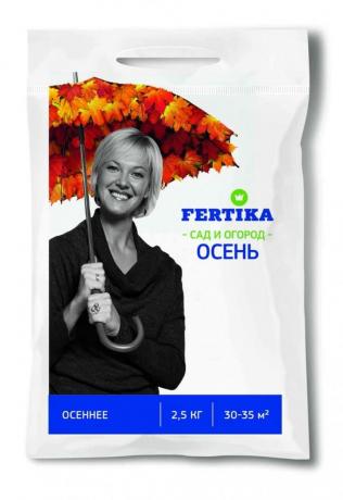 Fertikov (aka "Kemira Suite") voor de tuin "Autumn". Laten we eens een kijkje nemen op de samenstelling ervan (veeg naar rechts op de foto)