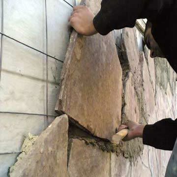 Afwerking gevel van het huis van cellenbeton steen. Foto's van de dienst Yandex foto's