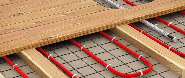 De verwarming kabel onder de vloer regeling